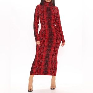 Snake skin sweater dress
